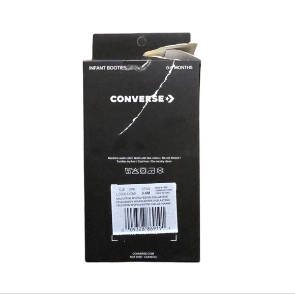 Baby Converse Chuck Taylor Infant Booties 2 Pack 0-6 Mths Red / Gray - Picture 4 of 8